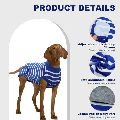 IDOMIK Dog Recovery Suit for Female Spay - Adjustable Anti-Licking Onesie for Male and Female Dogs, Soft Wound Bandage