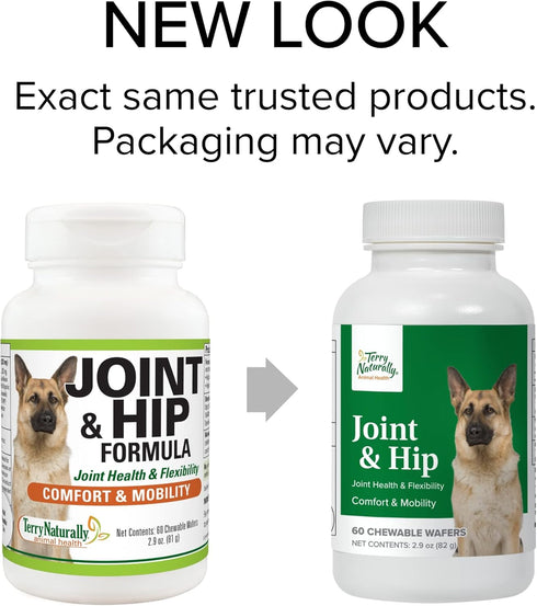 Terry Naturally Animal Health Joint & Hip Formula, 60 Chewable Wafers for Canine Joint Health