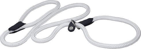 Dogs My Love Nylon Rope Slip Dog Lead, British Style, 4ft Long, Large: 0.4" (10mm), White