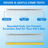 Stainless Steel Pet Shedding Comb - Grooming Comb with Different Spaced Rounded Teeth, Wide Trimmer Comb (Silver)