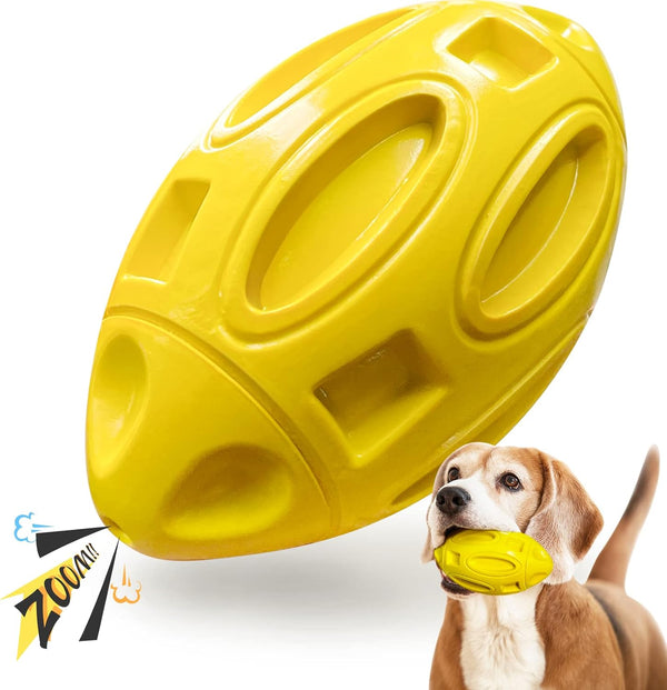 Squeaky Dog Toys for Aggressive Chewers: Rubber Puppy Chew Ball with Squeaker, Durable for Medium and Large Breeds