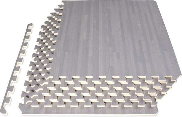 ProsourceFit Wood Grain Puzzle Mat - Room Workout Flooring and Playmat