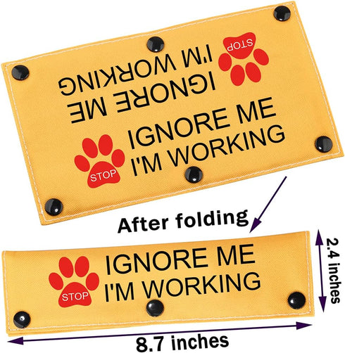 Service Dog Leash Sleeve, Do Not Pet Working Dog Leash Wrap (Stop Ignore Me Sleeve)