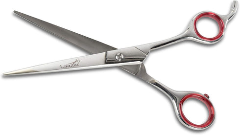 7.5” Straight Grooming Shears for Dogs and Cats with Storage Case, Sharp Pet Groomer Scissors, Premium Stainless Steel