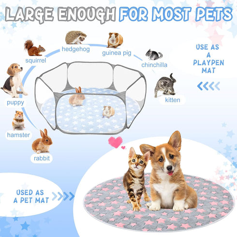 4 Pcs Round Whelping Pee Pads, Washable for Dogs, Waterproof Training Pads, Non-Slip Cat Dog Bed Mat for Crate Kennel