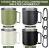 Zhehao 4 Pcs Camping Mugs with Folding Handles D Ring Stainless Steel Camping Cups Portable 12 oz Backpacking Mugs Camping Coffee Cups Travel Cups for Outdoor Camping Hiking Climbing Picnic by Zhehao