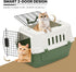 MoNiBloom 22-Inch Dog Crate, Hard-Sided Cat Carrier for Small Dogs and Cats, Green Travel Carrier