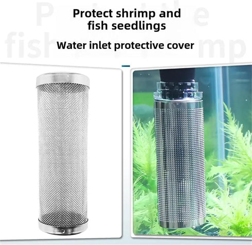 baoauh 10pcs Aquarium Stainless Steel Mesh Filter Guard Stainless Steel Filter Water Inlet Protective Cover