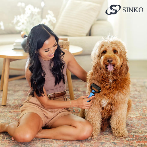 Sinko Undercoat Rake for Dogs, Undercoat Brush for Dogs, Dog Rake Brush for Shedding, Double Coat Dog Brush, Undercoat Brush for Cats, Dog Undercoat Brush Deshedding, Cat Undercoat Brush (Brush only)