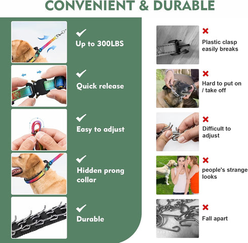 Martingale Collar for Dog, No Pull Walking Training Collar, Adjustable Tactical with Heavy Duty Metal Buckle