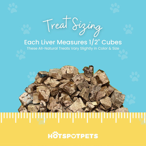 '-1LB Bag~300pcs hotspot pets Freeze Dried Chicken Liver Treats for Cats & Dogs Big -Made in USA- Single Ingredient All