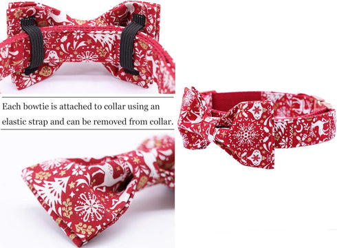 ARING PET Dog Collar with Bowtie - Adjustable Collars for Small, Medium, Large, and X-Large Dogs