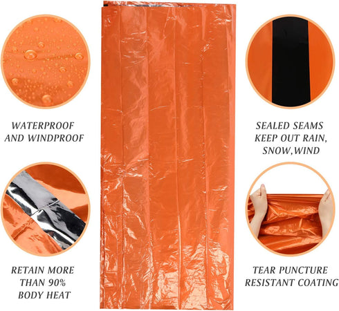 Orange Multi-Purpose Insulated Sleeping Bag, Waterproof for Camping and Hiking