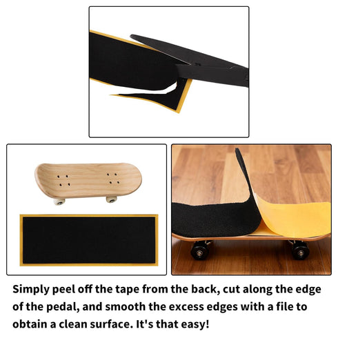 Sinbana 30pcs 110x38mm/4.33x1.5in PRO Fingerboard Grip Tape, Foam Grip Strips for Fingerboard Skateboards Stickers Foam