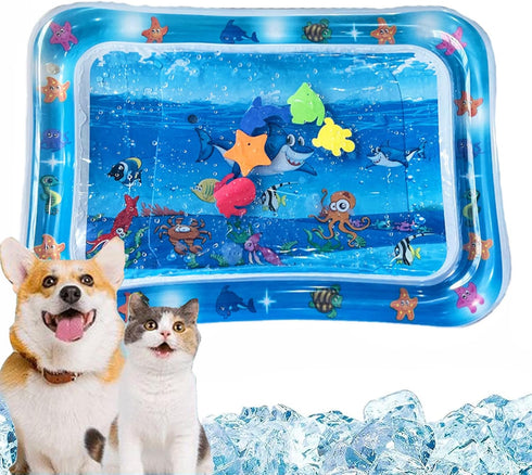ZHAKKE Thickened Cat Water Bed Sensory Playmat 27.16 x 19.68 in Square Sensor