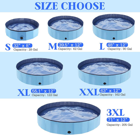 Swimming 55 12 Eooqi Foldable Dog Pool, Portable Pet Bath Tub and Kiddie Pool, Collapsible Bathtub for Puppies, Small