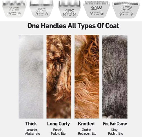 Wide Blades for Dog Grooming Compatible with Andis, Oster A5, Wahl KM10 Clippers, Stainless Steel Blades for Animals