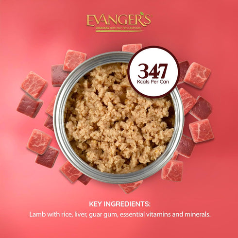 12 Count, 12.5 oz Evanger's Heritage Classic Lamb & Rice Dinner Dog Food Each Gluten & Grain Free, Complete Balanced
