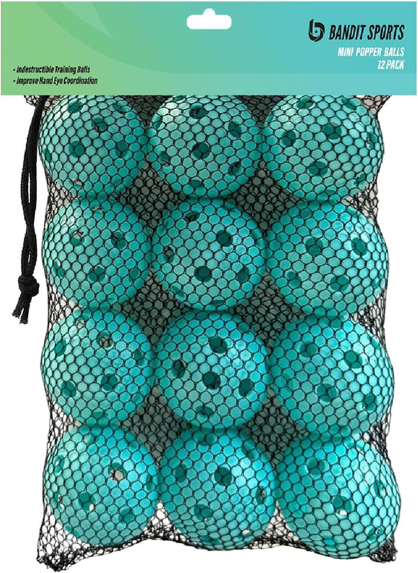 Bandit Sports Mini Popper Plastic Baseballs, Made of Impact-Resistant and Rebounding Material,