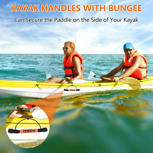 ORLANG Kayak Carry Handles, 2-Hole Replacement Handles with Screws, Suitable for Kayaks, Canoes, Luggage - Black/Orange