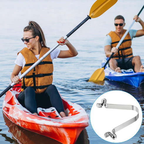 PATIKIL 8.5x6mm Kayak Paddle Snaps, 10 Pack Tent Pole Clips Steel V Shaped Double Pins for Camping
