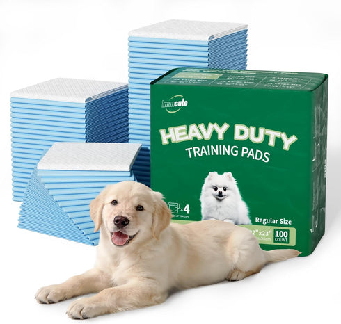 IMMCUTE 100 Count Premium Puppy Pads, 22"x23" Dog Pee Pads Ultra-Soft Heat-Sealed,