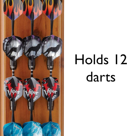 Viper Dart Caddy Solid Wood Wall Mounted Dart Holder/Stand - Displays 4 Sets of Darts