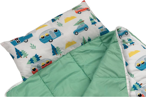 Thomas Payne Children’s Road Trip Sleeping Bag for Camping, Machine Washable with Carrying Tote