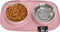 Gorilla Grip 100% Waterproof Cat and Dog Bowls - Silicone Feeding Mat Set with Stainless Steel Bowl, Slip Resistant,