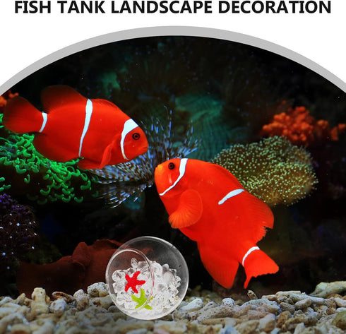 50g Cabilock Betta Fish Hiding Hideaway Aquarium Decor with Shelter, Sea Star and Rhinestones, Tropical Fish Tank