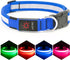 Vizpet LED Dog Collar - Adjustable USB Rechargeable Light Up Safety Glowing Collar for Dogs (Large, Blue)