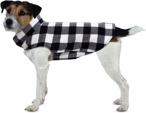 ASENKU Plaid Dog Sweater, Soft Comfortable Fleece Vest for Small & Medium Breeds, Warm Winter Dog Shirt (M, Black)