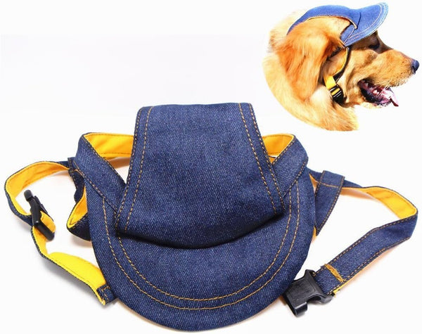 Pet Dog Outdoor Cap, Cool Denim Hat for Summer Sun Protection for Dog (Large)