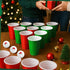 50 Set 40 15 oz 10 Soulchen Pcs Christmas Game Supplies Classic Reusable Plastic Cups and Santa Hat Printed Balls Xmas