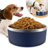 40 Oz Stainless Steel Dog Bowl for Food and Water, Durable Non-Skid Double Wall Insulated, Heavy Duty, Blue