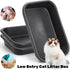 3 Pack 23" Tlence Low Entry Cat Litter Box, Open Top Pet Litter Pan for Kitten, Extra Large Senior Cat Travel Toilet
