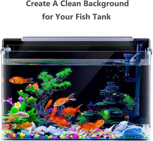 Aquarium Background Static Cling - Black Fish Tank Wallpaper 31 x 16 in