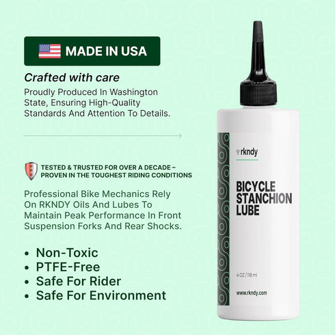 Fork Stanchion & Shock Lube - Premium Bicycle/Bike Suspension Lubricant for Eliminating Rust, Dirt, and Contaminants