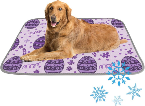 imiBBWQu Cooling Pad Purple Easter Eggs Dog Cooling Mat Indoor Washable Summer Pad