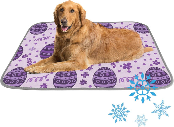 imiBBWQu Cooling Pad Purple Easter Eggs Dog Cooling Mat Indoor Washable Summer Pad