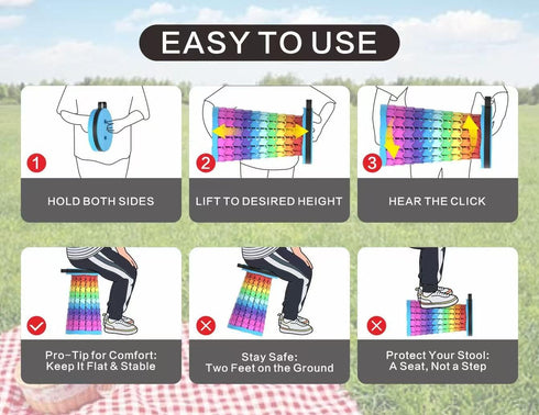 PWNQXS Portable Folding Chair (Rainbow)