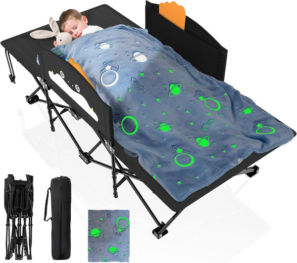 Suteck Kids Camping Cot, Comfortable Toddler Cot Bed Easy to Store and