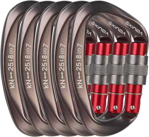 Screwgate Locking Carabiner Clip - Heavy Duty Rock Climbing Carabiner, Screw Lock for Outdoor Equipment