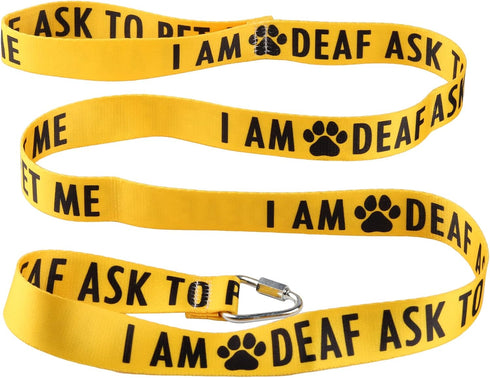 Funny Dog Leash Sleeve, I Am Deaf Ask to Pet Me Dog Leash for Training, Pet Lover Gift
