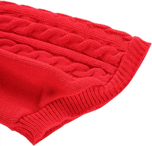 Small Dog Sweaters, Knitted Pet Cat Warm Sweatshirt for Winter (X-Small, Red)