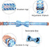 Dog Collar, Blue Print Adjustable Dog Bow Collar Boy Pet Collar Dog Bowtie Duarble Dog Collars for Small Medium Large Dogs