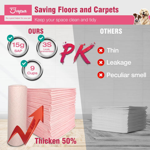31.5" 35.4" 40 Count, Joyeux Extra Large Puppy Pads, Super Absorbent, Ultra Leak-Proof, Quick Dry - x Pee Pads for Dogs
