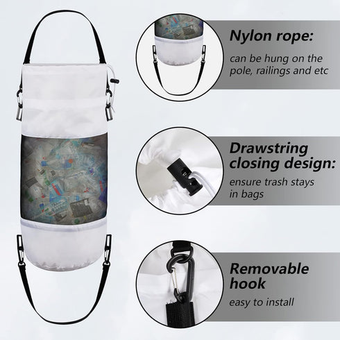3 Pack Gersoniel Boat Trash Can Boat Accessories Mesh Trash Bags Portable Garbage Container for Kayak Pontoon Camper