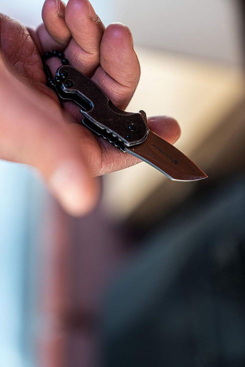 Smith & Wesson Drive 3.25in S.S. Folding Keychain Knife, 1.25in Modified Tanto Blade for Outdoor