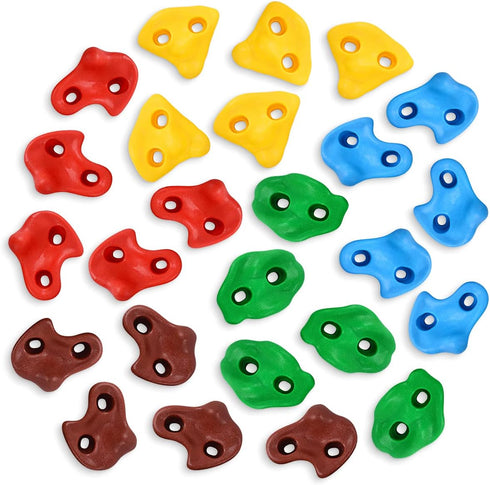 TOPNEW 25PCS Rock Climbing Holds for Kids - Large Holds for Indoor Outdoor Rock Wall with Mounting Hardware